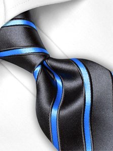 Silk tie charcoal striped, article 1477, view 2
