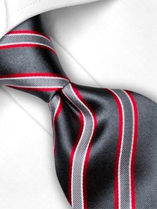 Silk tie charcoal striped, article 1478, view 2