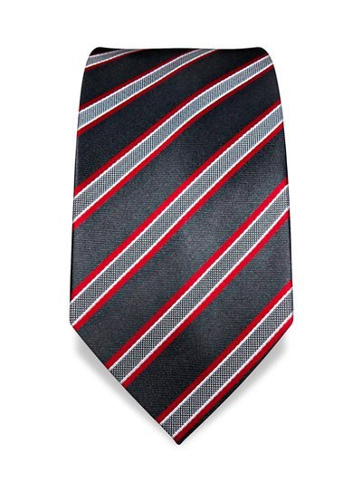Silk tie charcoal striped, article 1478, view 3
