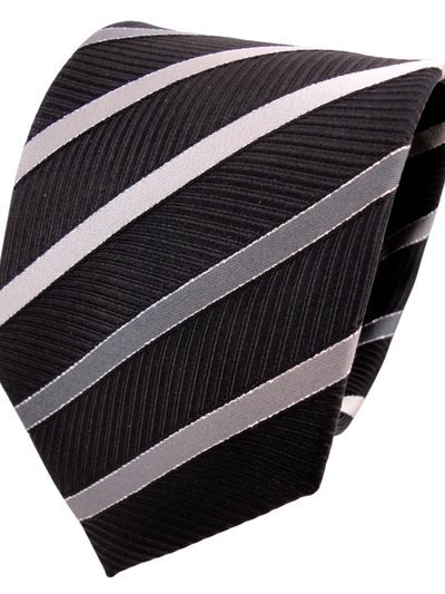 Silk tie charcoal striped, article 1609, view 2