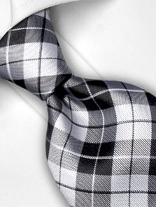 Silk tie charcoal checked, article 1457, view 2