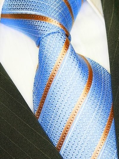 Seidenkrawatte blau mit Streifenmuster, Artikel 1208