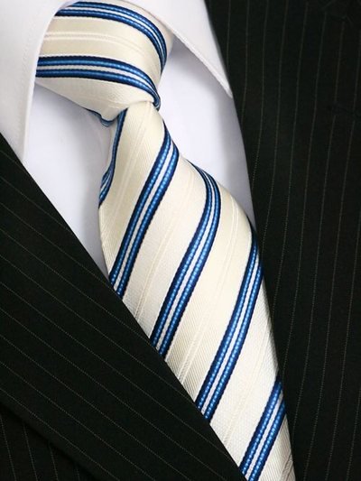 Silk tie blue striped, article 1426, view 2