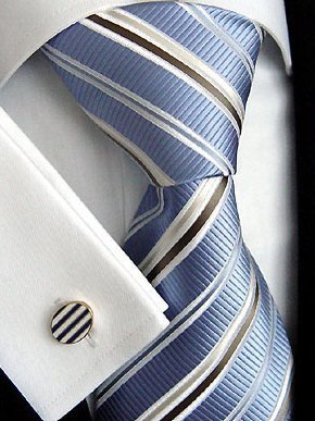Silk tie blue striped, article 1581, view 2