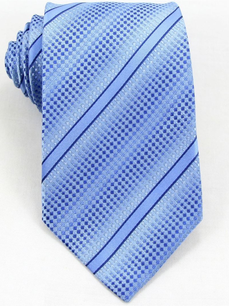 Seidenkrawatte blau mit Streifenmuster, Artikel 1823
