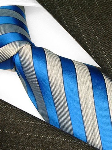 Seidenkrawatte blau mit Streifenmuster, Artikel 844