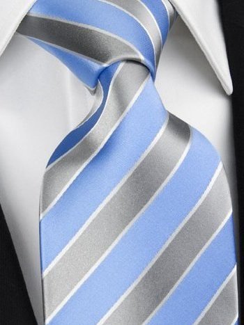 Seidenkrawatte blau mit Streifenmuster, Artikel 972