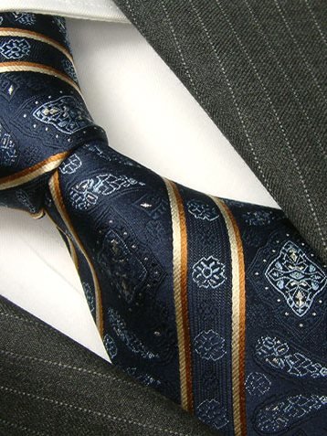 Seidenkrawatte blau mit Paisleymuster, Artikel 1003