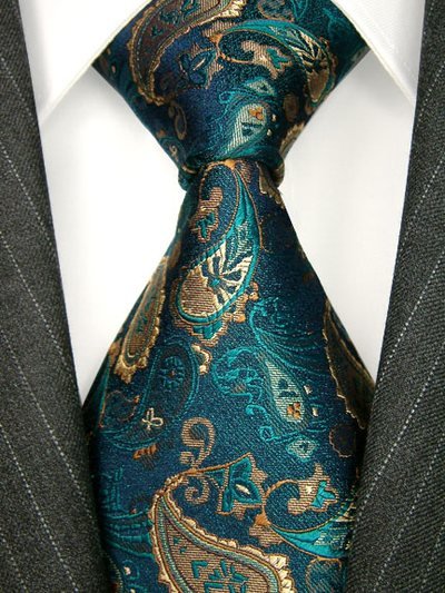 Seidenkrawatte blau mit Paisleymuster, Artikel 1026