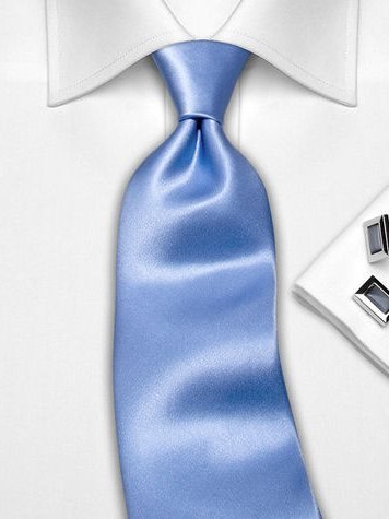 Silk tie blue solid, article 1342