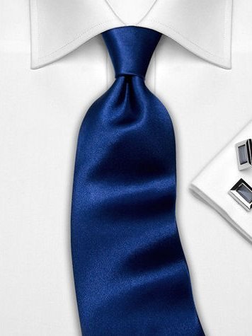 Silk tie blue solid, article 1344