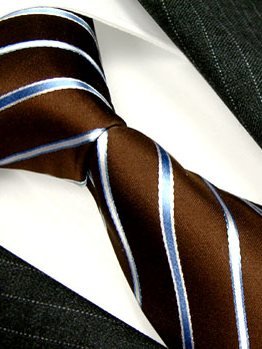 Silk tie brown striped, article 1040, view 2