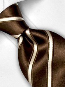 Silk tie brown striped, article 1355, view 3