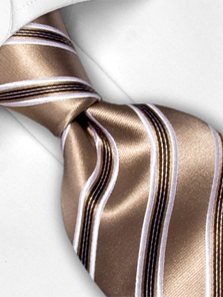 Silk tie brown striped, article 1359, view 3