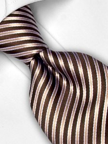 Silk tie brown striped, article 1369, view 3