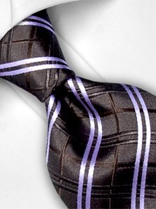Silk tie brown striped, article 1456, view 2