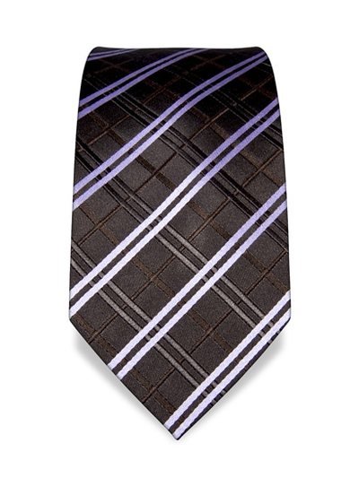 Silk tie brown striped, article 1456, view 3