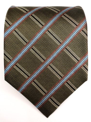 Silk tie brown with grid pattern, article 1556, view 3
