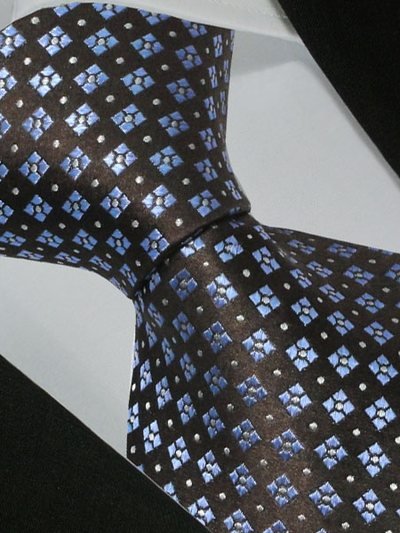 Silk tie brown patterned, article 1472, view 2