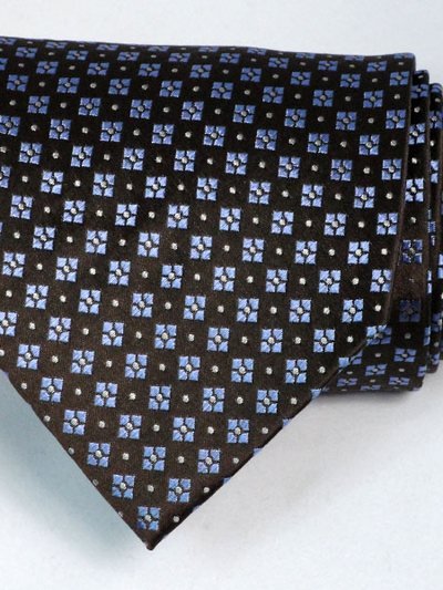 Silk tie brown patterned, article 1472, view 3