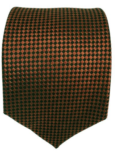 Silk tie brown patterned, article 1614, view 2