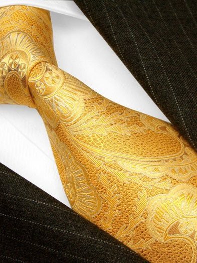 Seidenkrawatte champagner mit Paisleymuster, Artikel 1018