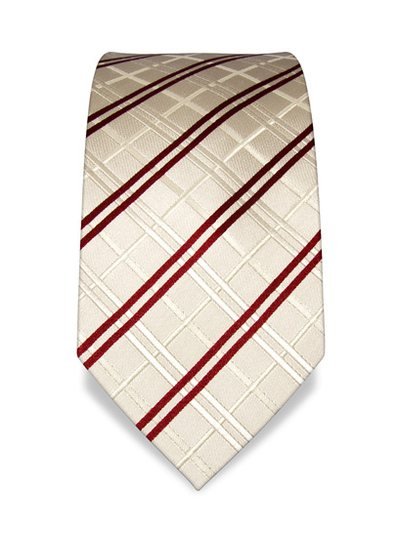Silk tie cream striped, article 1338, view 2