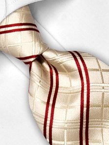 Silk tie cream striped, article 1338, view 3
