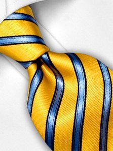 Silk tie yellow striped, article 1368, view 3