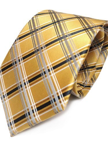 Silk tie yellow checked, article 1411, view 2