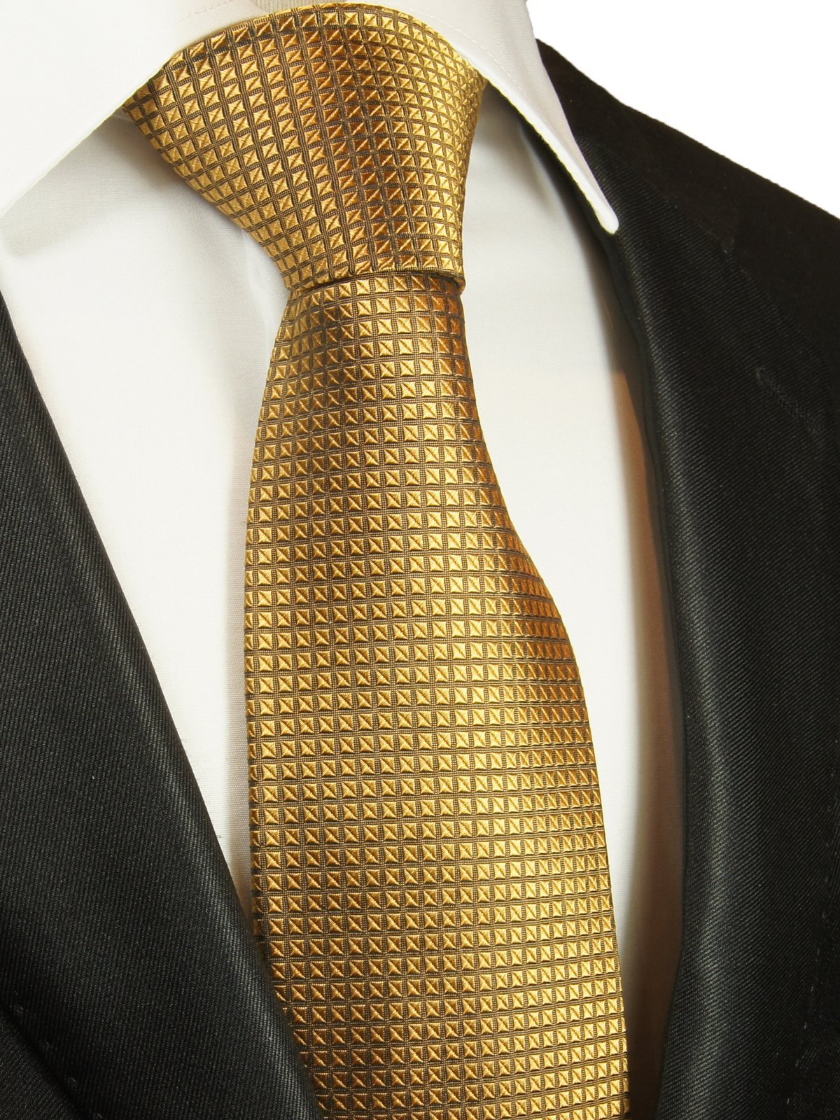 Silk tie gold patterned, article 1801, view 2