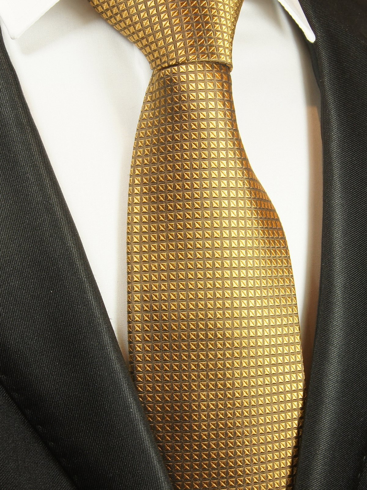 Silk tie gold patterned, article 1801, view 3