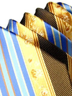 Silk tie gold patterned, article 842, view 3