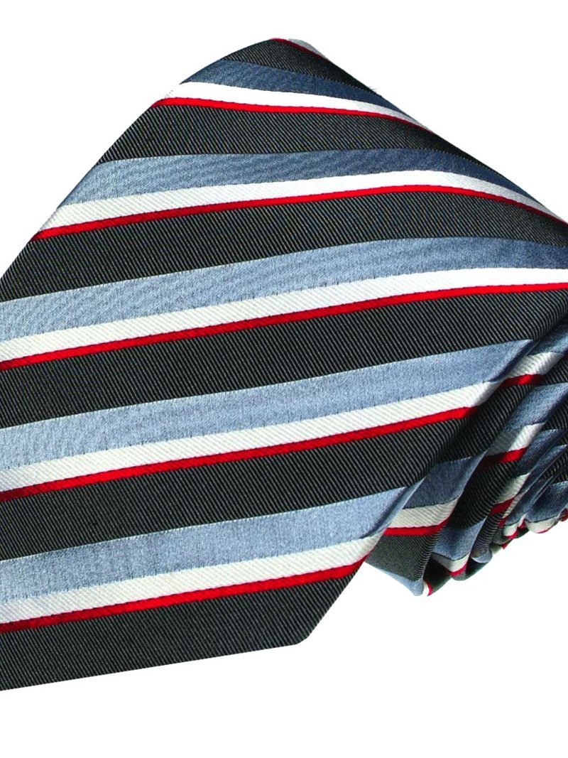 Silk tie grey striped, article 1511, view 2
