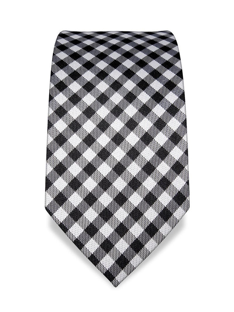 Silk tie grey with grid pattern, article 1624, view 2