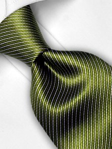 Silk tie green striped, article 1305, view 3