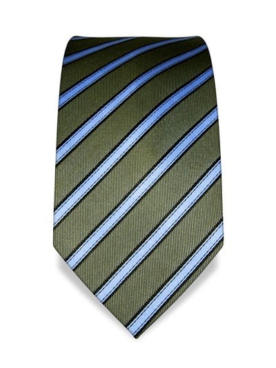 Silk tie green striped, article 1454, view 3