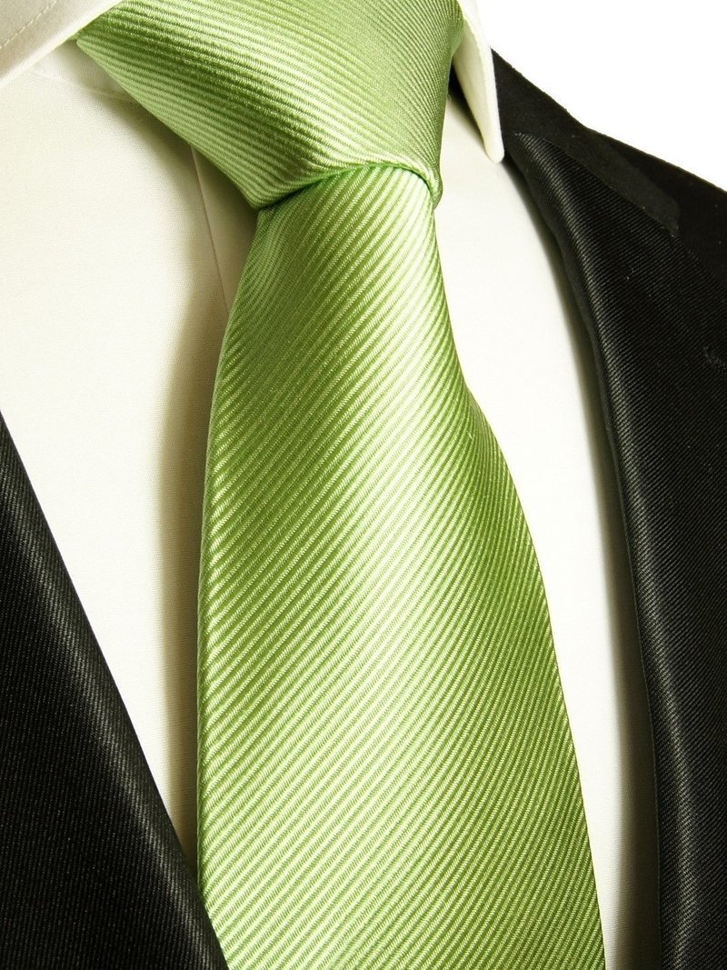 Silk tie green striped, article 1701, view 2