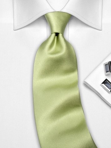 Silk tie green solid, article 1314