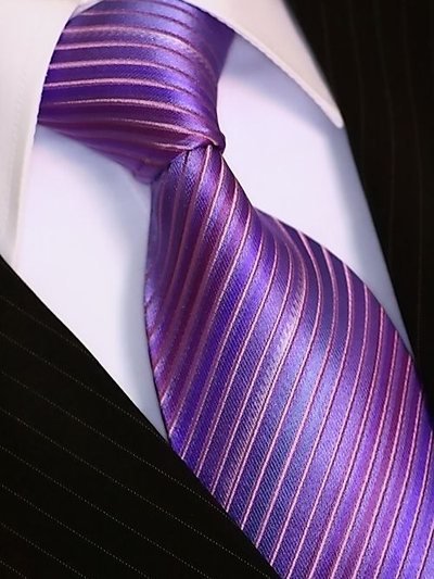 Silk tie purple striped, article 1428, view 2