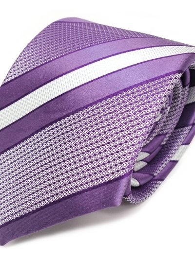 Silk tie purple striped, article 1670, view 2