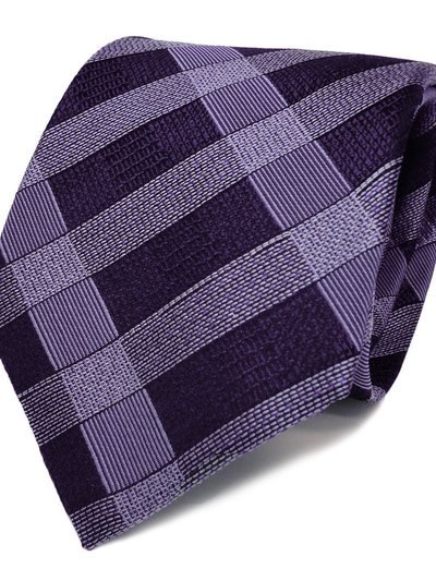 Silk tie purple with grid pattern, article 1620, view 2