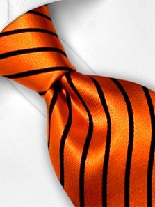 Silk tie orange striped, article 1354, view 3