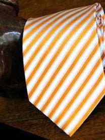 Silk tie orange striped, article 512, view 2