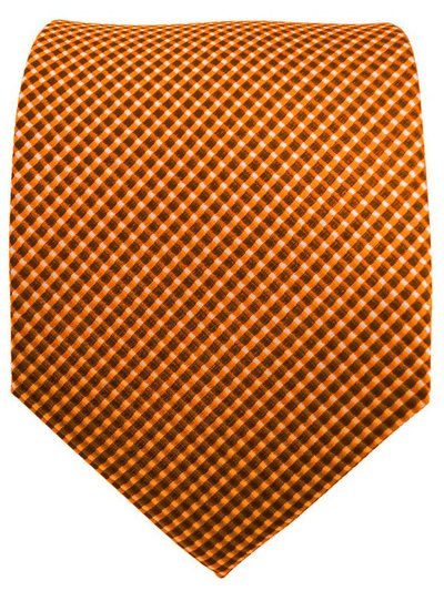 Seidenkrawatte orange mit Gittermuster, Artikel 1611
