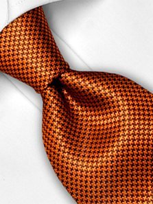 Silk tie orange patterned, article 1323, view 3