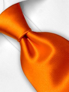 Silk tie orange solid, article 1349, view 3