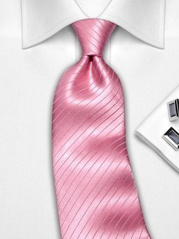 Seidenkrawatte pink mit Streifenmuster, Artikel 1319