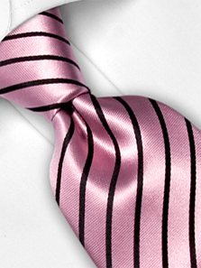 Seidenkrawatte pink mit Streifenmuster, Artikel 1333, Ansicht 3