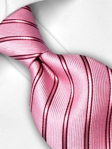 Seidenkrawatte pink mit Streifenmuster, Artikel 1340, Ansicht 3